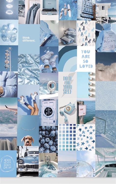 Ocean Blues Wall Collage Kit In 2021 Cute Blue Wallpaper Wall