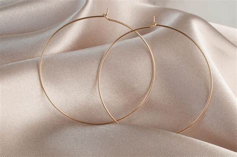 Thin Gold Hoop Earrings Super Thin Gold Hoops Ultra Thin Hoops Etsy