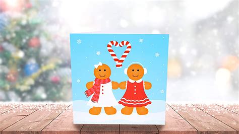 Lesbian Christmas Card Gingerbread Couple 150x150mm By Compatible