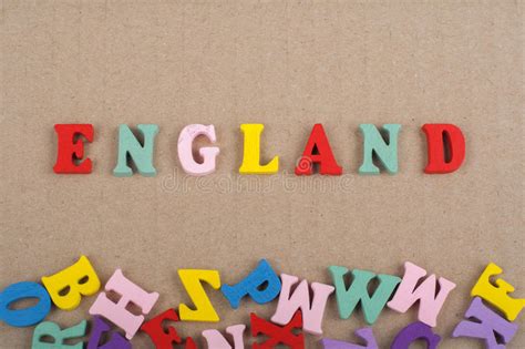 England Word On Paper Background Composed From Colorful Abc Alphabet
