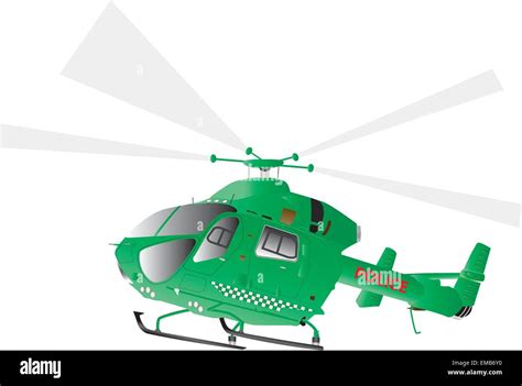 Una Ilustración Vectorial De Un Helicóptero De La Policía Verde Aislado