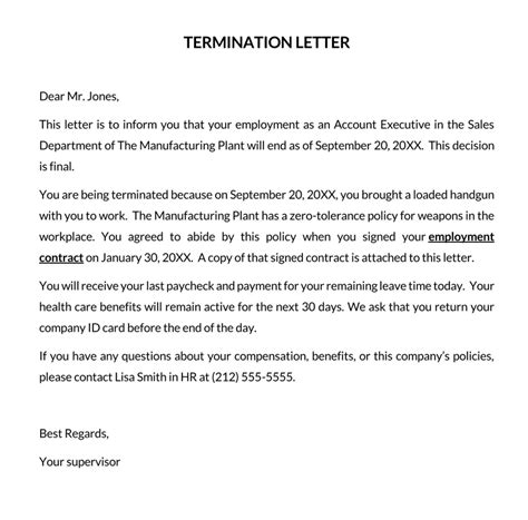 40 Free Employee Termination Letter Notice Templates