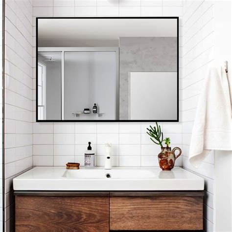 H frameless rectangular bathroom vanity mirror in silver a complement to any style of home decor, a complement to any style of home decor, the glacier bay 36 in. Wrought Studio Manish Bathroom/Vanity Mirror & Reviews ...