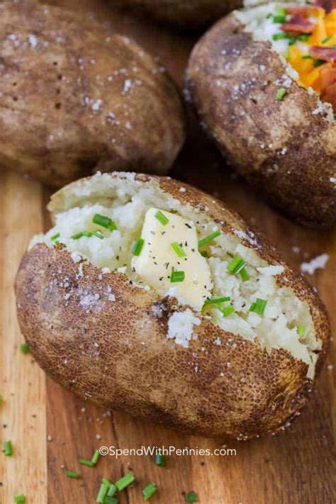 (a fork will go through when done) *you can omit the flour if you like. How to Make Baked Potatoes - Spend With Pennies