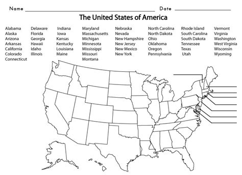10 Best Images Of Printable Map Worksheets United States Worksheets