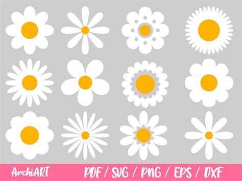 Daisy Svg Png Flower Download Daisy Clipart Cut Files For Etsy Uk