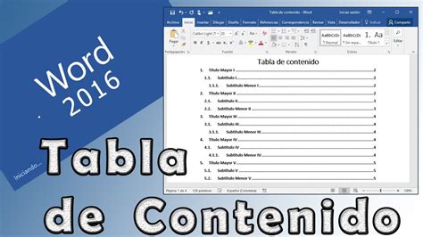 Word Avanzado Tablas De Contenido