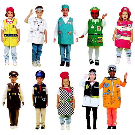 Childcraft Occupations Costumes With Hats For Children Set Of 10