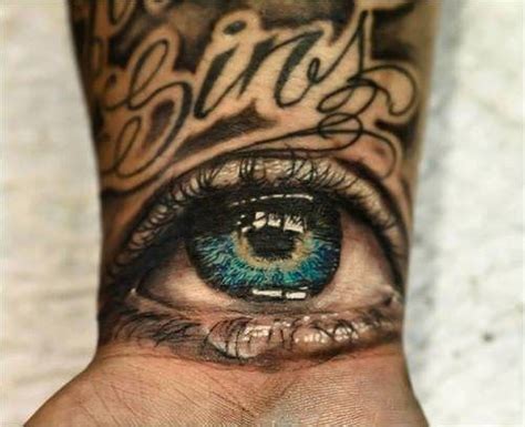 Realistic Blue Eye Wrist Tattoo Tatuaje Ojo Ojos Tatuajes Divertidos