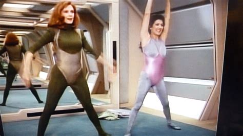 Deanna Troi And Beverly Crusher Exercising In Tights The Price Star Trek Tng A Photo On Flickriver