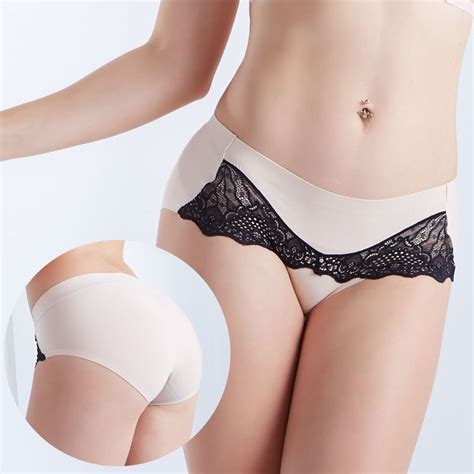 High Quality Womens Underwear Women Lace Panties 5 Color Sexy Mid Waist Panty Women Cotton