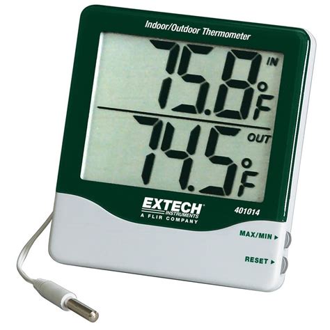 Outdoor thermometer, rustic hickory or rustic beech & galvanized metal thermometer with lichtenberg figuring. Extech 401014 Big Digit Digital Indoor Outdoor Thermometer