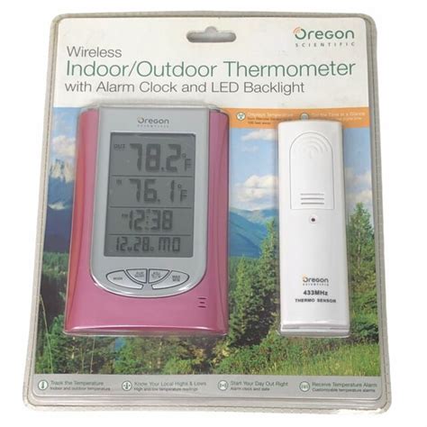 Oregon Scientific Rar188 Wireless Indooroutdoor Thermometer With Alarm Clock For Sale Online Ebay