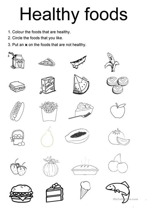 Healthy Foods Worksheet Free Esl Printable Worksheets Made By Teachers