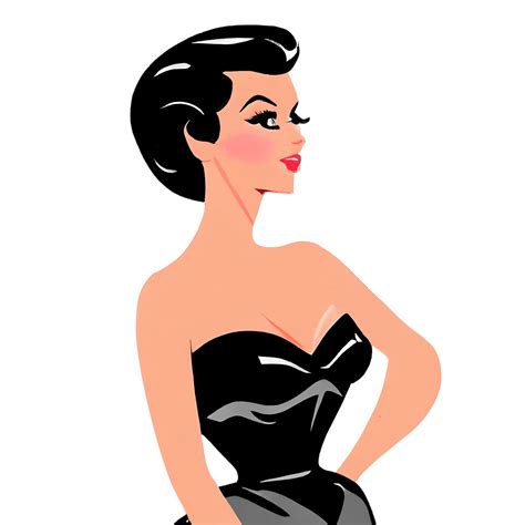 Elegant Sophisticated Glamorous 1950s Pinup Girl · Creative Fabrica