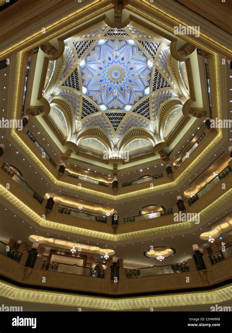 United Arab Emirates Abu Dhabi Emirates Palace Hotel Lobby Stock