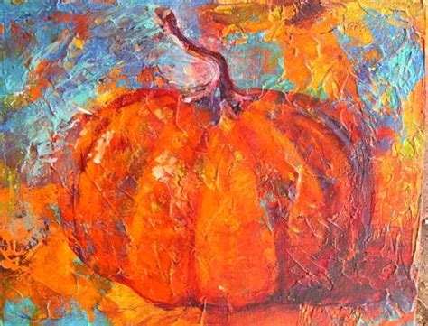 Daily Painters Abstract Gallery Fall Leaves And Pumpkin 11 X 14