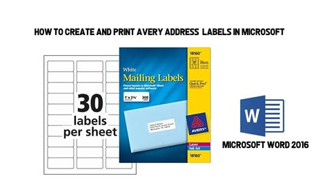For example, return address labels or a single label on a sheet. How to create and print Avery address labels in Microsoft ...
