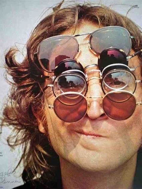 John Lennon Wearing Five Sunglasses Famous People Wearing Glasses