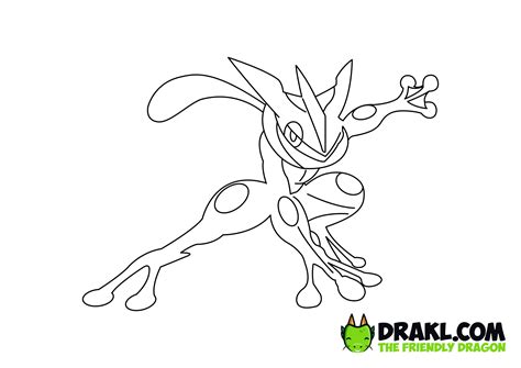 Greninja Pokemon Coloring Page Drakl