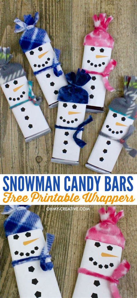 Additional printables are available as a free gift to my subscribers. Snowman Free Printable Candy Bar Wrapper Template (With ...