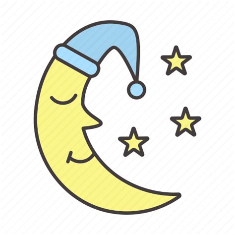 Bedtime Crescent Moon Nightcap Nighttime Sleep Star Icon