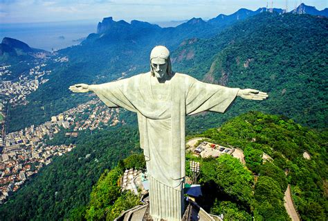 Aerial View Of Statue Of Christ The Redeemer Cristo Redentor