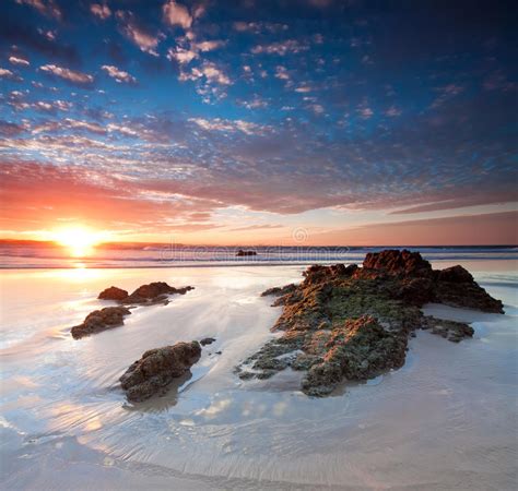 Beautiful Australian Beach At Sunset Royalty Free Stock