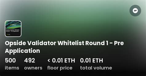 Opside Validator Whitelist Round 1 Pre Application Collection Opensea