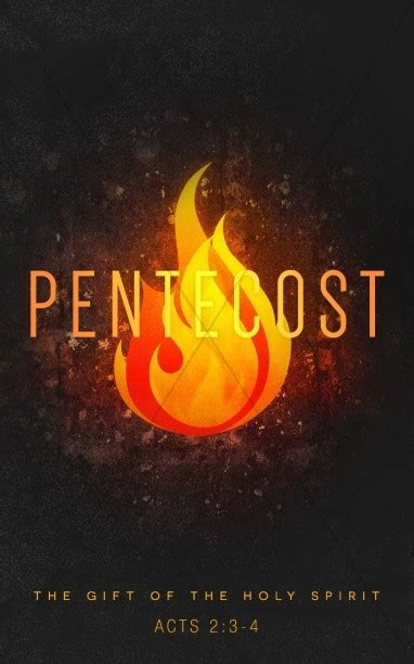 Pentecost T Of The Holy Spirit Bulletin Cover Clover Media