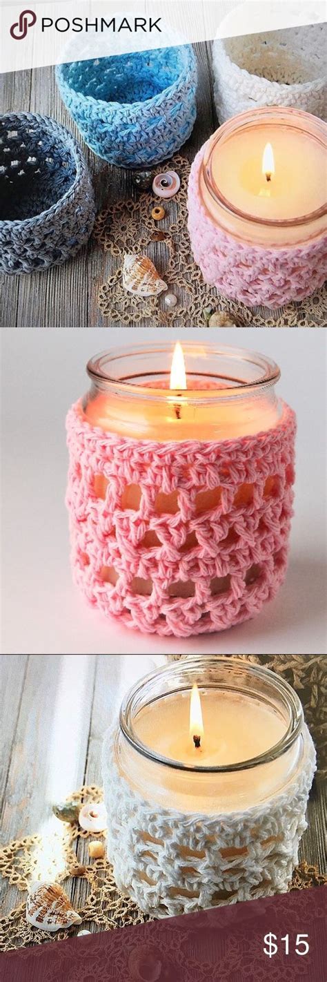 Crocheted Candle Holders Nantucket Design Crochet Candle Holder