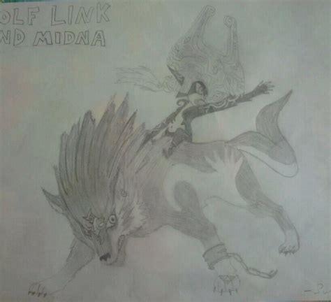Wolf Link And Midna From Twilight Princess Drawing By Zelda Fanatic DragoArt