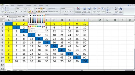 How To Quickly Create Multiplication Table In Ms Excel