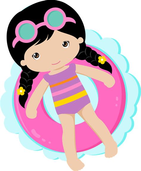 Transparent Swimming Clipart Png Menina Pool Party Png Free Images