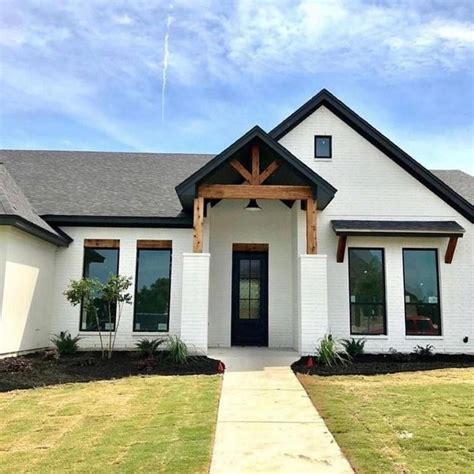 Wooden Beams White Exterior A Simple Remarkable Combo 🏡 Brick