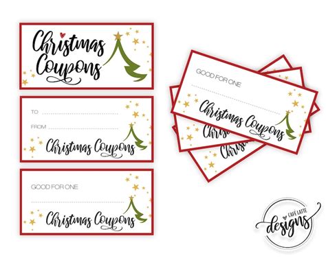 Blank Christmas Coupons Printable Instant Download Last Etsy