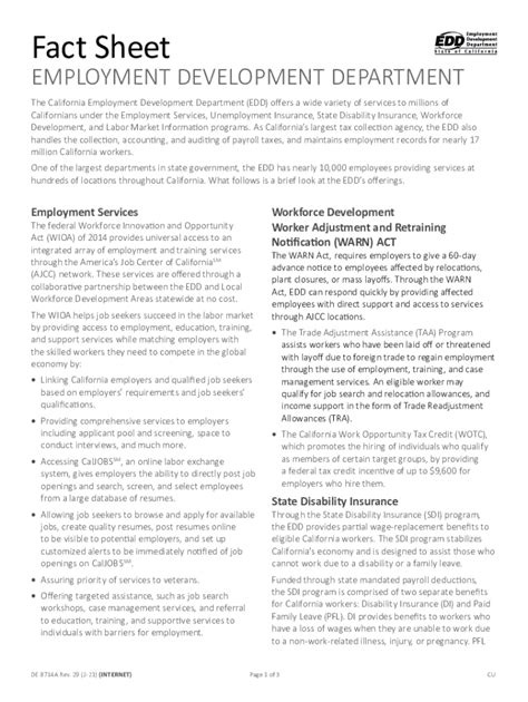 Employment Development Department California Form Fill Out And Sign