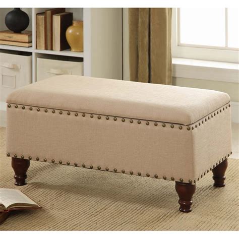 Give your room a pop of color with this classically designed seating and storage bench solution. Kinfine USA Nailhead Trim Storage Bench in 2020 ...