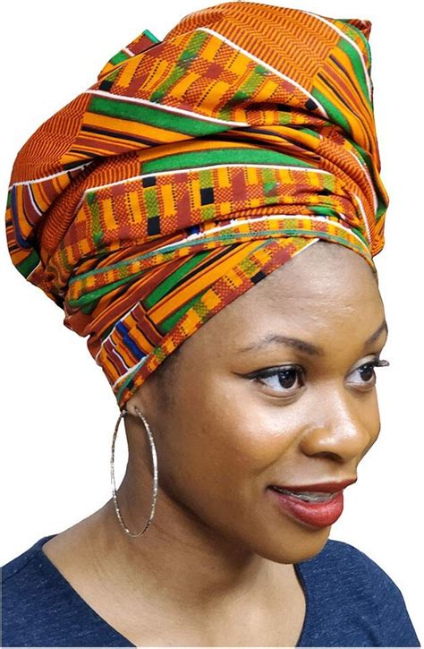 Dupsies Kente African Traditional Print Head Wraps For Women Ankara Head Wraps African Kente