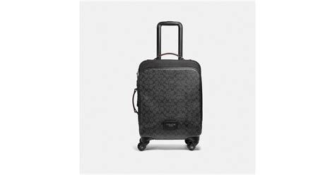 Coach Wheeled Carry On In Signature Canvas In Black For Men Lyst