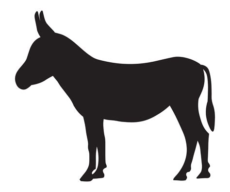 Black Silhouette Of A Standing Donkey 4551691 Vector Art At Vecteezy