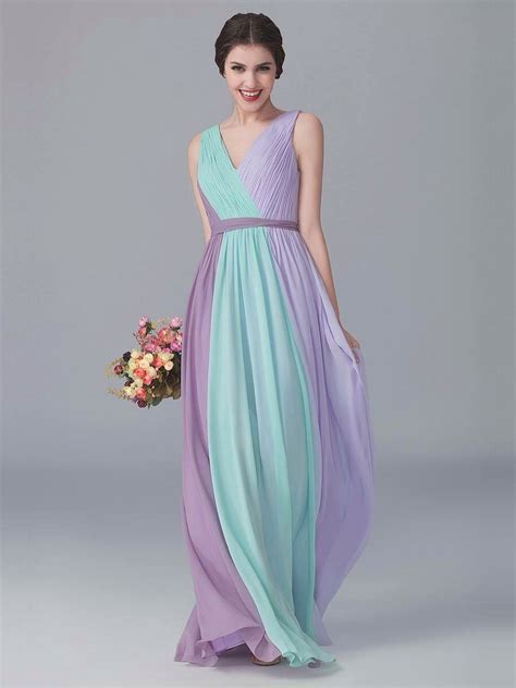 Sky And Lavender Bridesmaid Dress Pastel Color Dress Designer