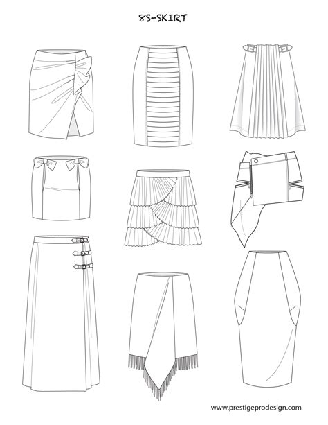 Fashion Flat Sketches For Skirts Fashion