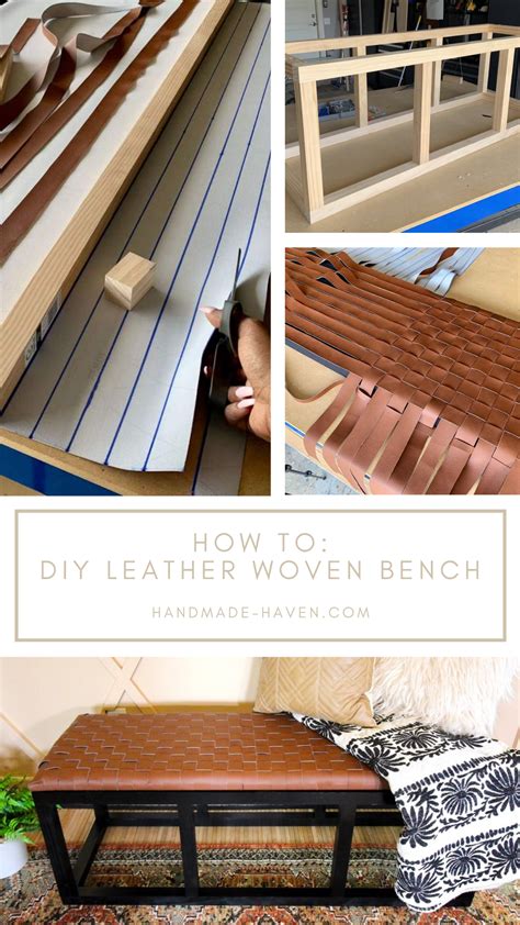 Diy Leather Woven Bench Leather Stool Diy Leather Diy Diy Furniture