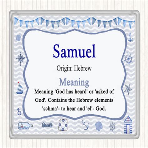 Samuel Name Meaning Drinks Mat Coaster Nautical Ebay