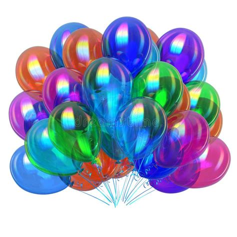 Birthday Helium Balloons Multicolored Colorful Party Balloon Bunch