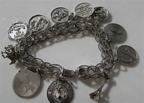 Vtg Sterling Silver Charm Bracelet Loaded 12 Charms 925 426 Grams