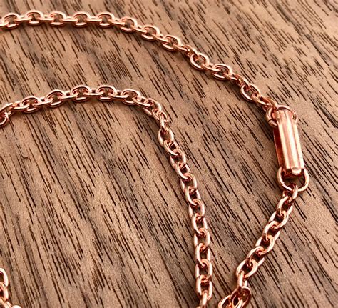 Copper Oval Cable Chain Necklace 31 Mm Soldered Links Fold Over