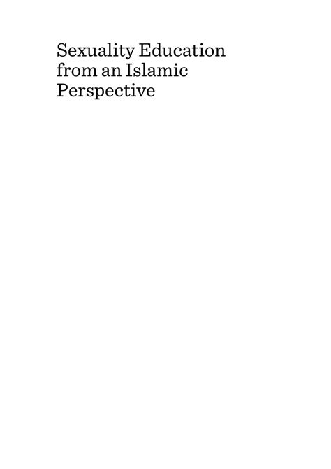 Pdf Sexuality Education From An Islamic Perspective
