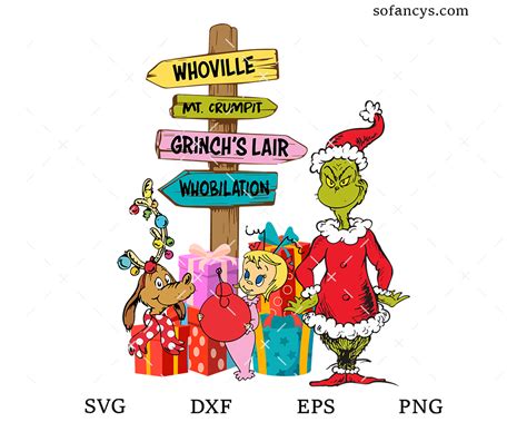 Grinch Cindy Lou And Max Svg Dxf Eps Png Cut Files